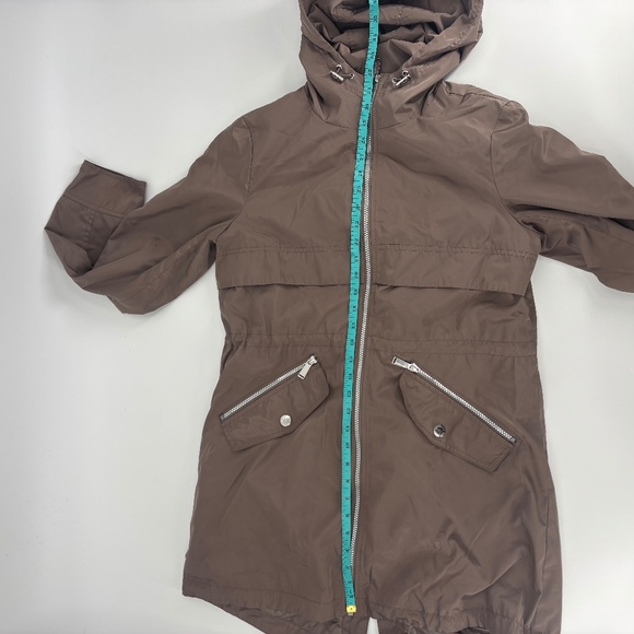 BCBGeneration Cream & Brown Hooded Jacket M – Drawstring, Quilted Lining - Picture 10 of 10